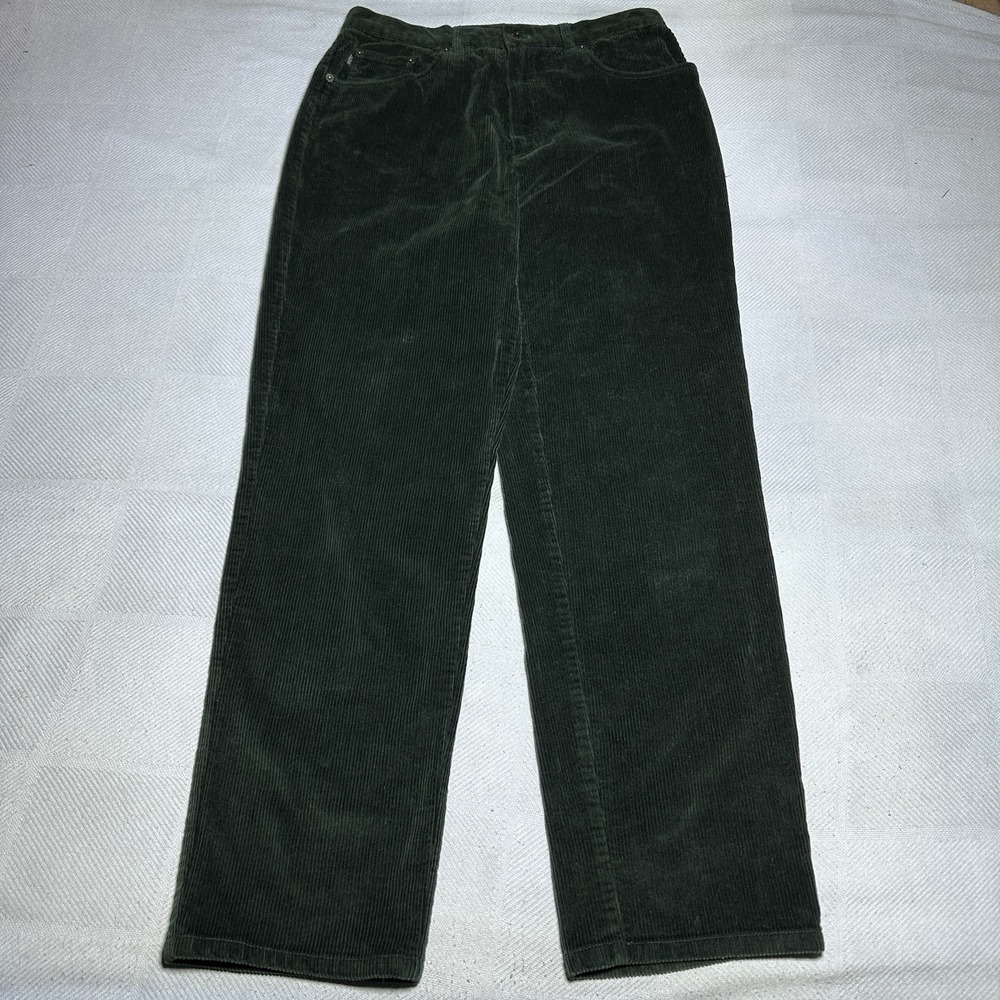 Lauren Jeans Co Ralph Lauren Corduroy Pants Womens 12 Straight High Rise Green